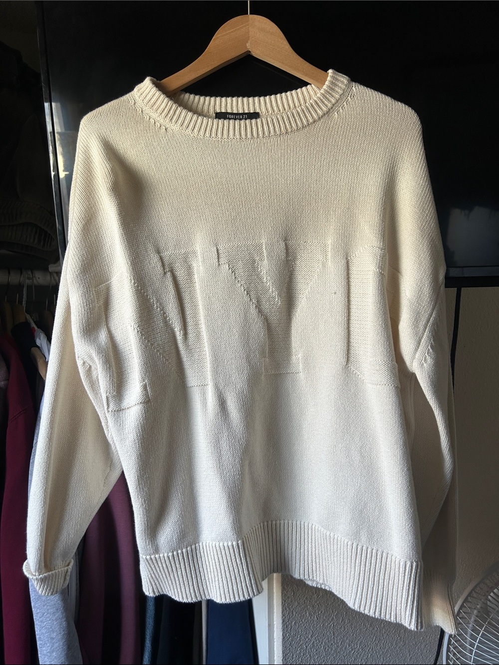 Men's Crewneck Sweater in Cream - Classic Knit